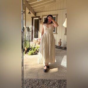 7 For All Mankind Cream Maxi Dress
